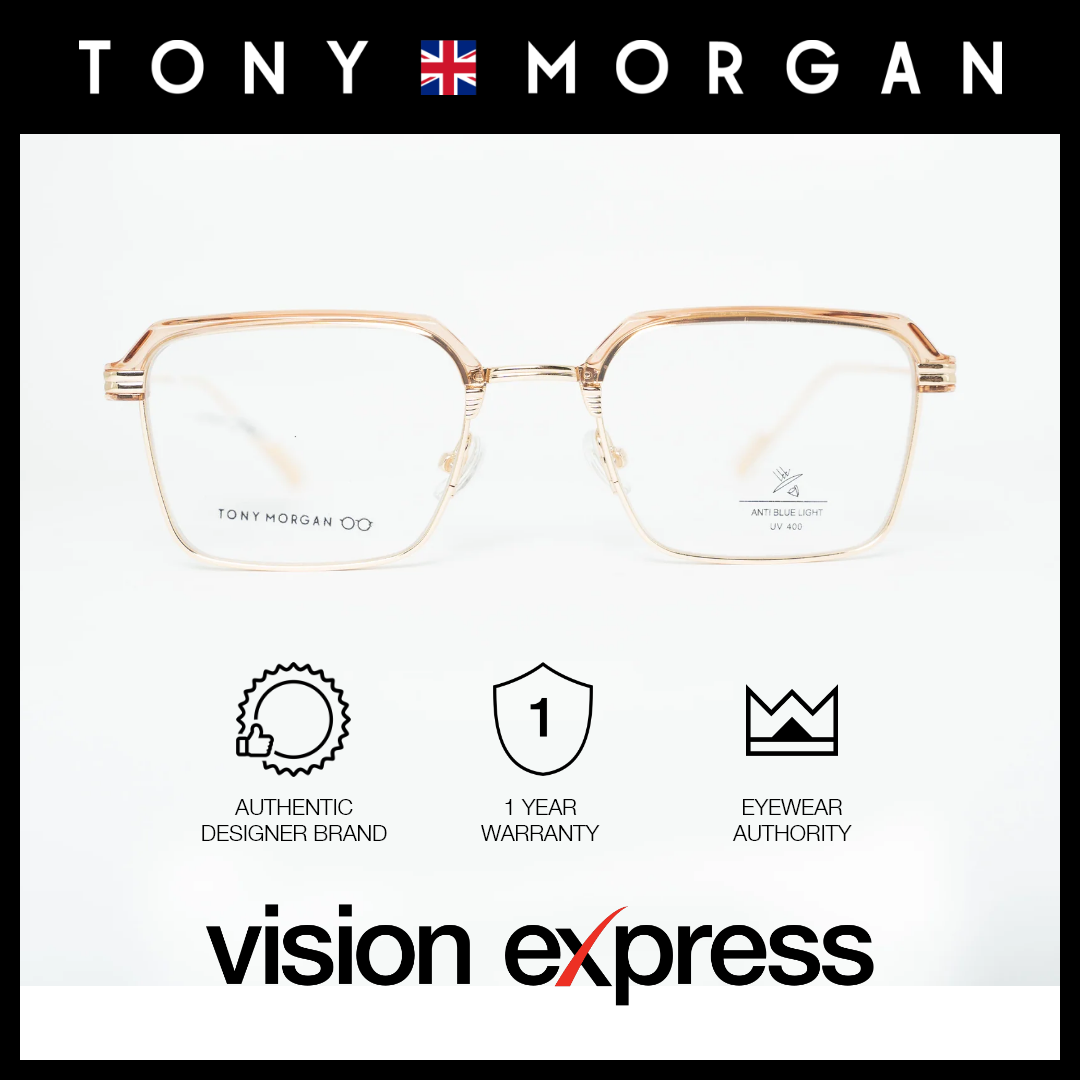 Tony Morgan Women's Rose Gold Metal Square Eyeglasses TMZS52062BRWN53 - Vision Express Optical Philippines