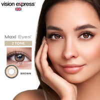 Maxi Eyes 2 Tone Natural Series Colored Monthly Contact Lenses (Brown, Grey, Maroon) - Vision Express Optical Philippines