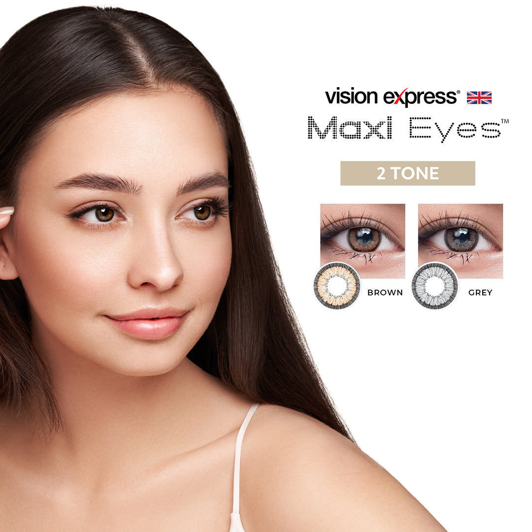 Maxi Eyes 2 Tone Natural Series Colored Monthly Contact Lenses (Brown, Grey, Maroon) - Vision Express Optical Philippines