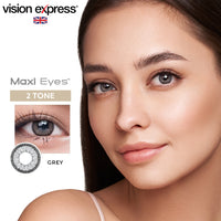 Maxi Eyes 2 Tone Natural Series Colored Monthly Contact Lenses (Brown, Grey, Maroon) - Vision Express Optical Philippines
