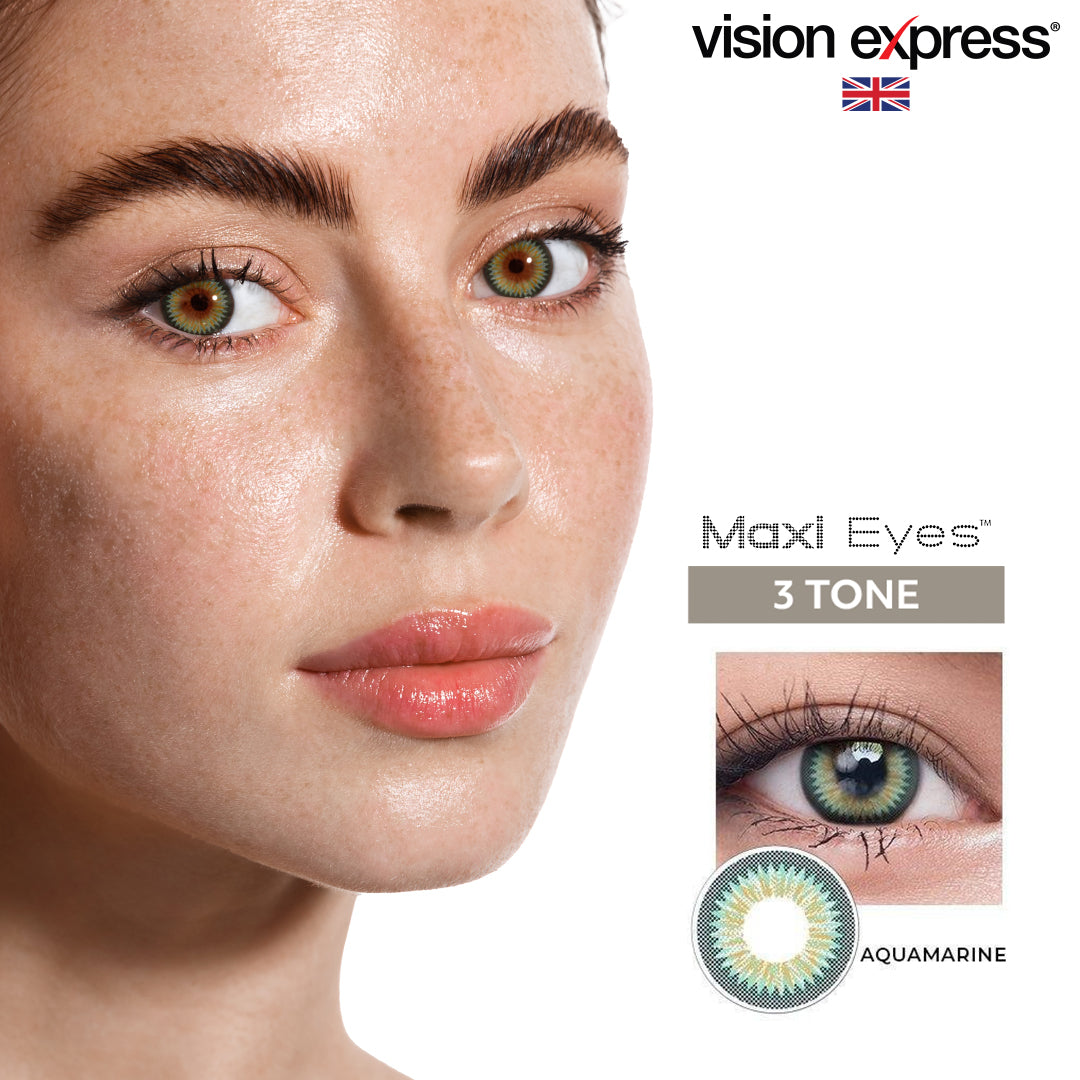 Maxi Eyes 3 Tone Natural Series Colored Monthly Contact Lenses (Chocolate, Ash Grey, Aquamarine) - Vision Express Optical Philippines