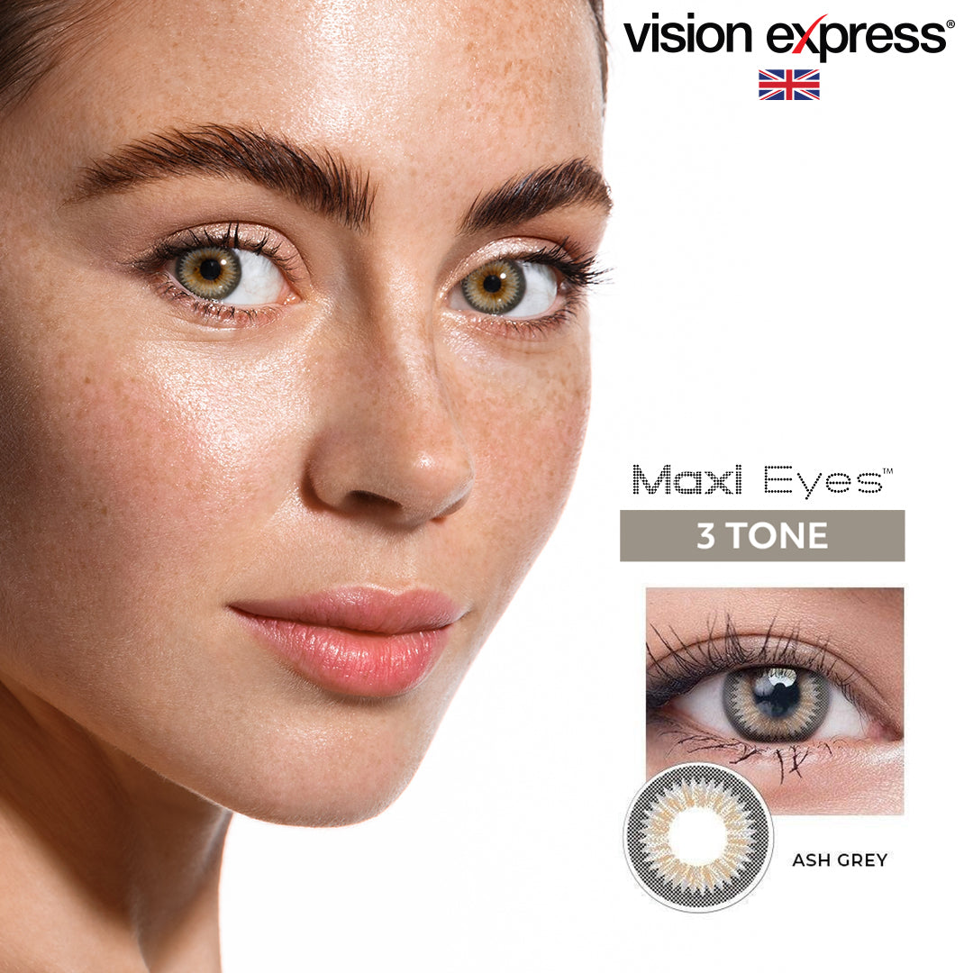 Maxi Eyes 3 Tone Natural Series Colored Monthly Contact Lenses (Chocolate, Ash Grey, Aquamarine) - Vision Express Optical Philippines