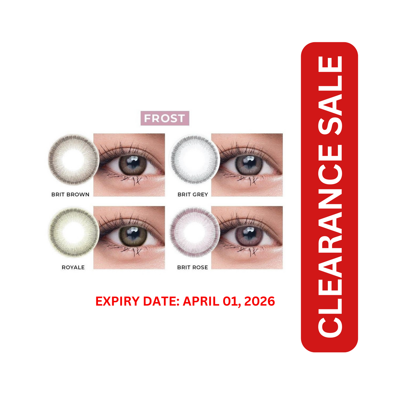 Maxi Eyes "Frost" Colored Graded Contact Lenses - Brit Grey (-0.00) (Near Expiry)