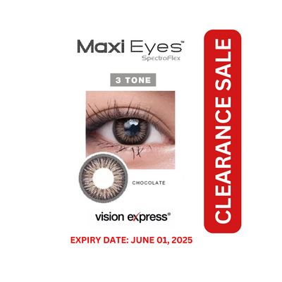 Maxi Eyes 3 Tone Natural Colored Graded Contact Lenses Chocolate (Near Expiry) (-0.00 to -6.50)