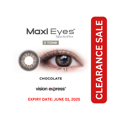 Maxi Eyes 3 Tone Natural Colored Graded Contact Lenses Chocolate (Near Expiry) (-0.00 to -6.50)