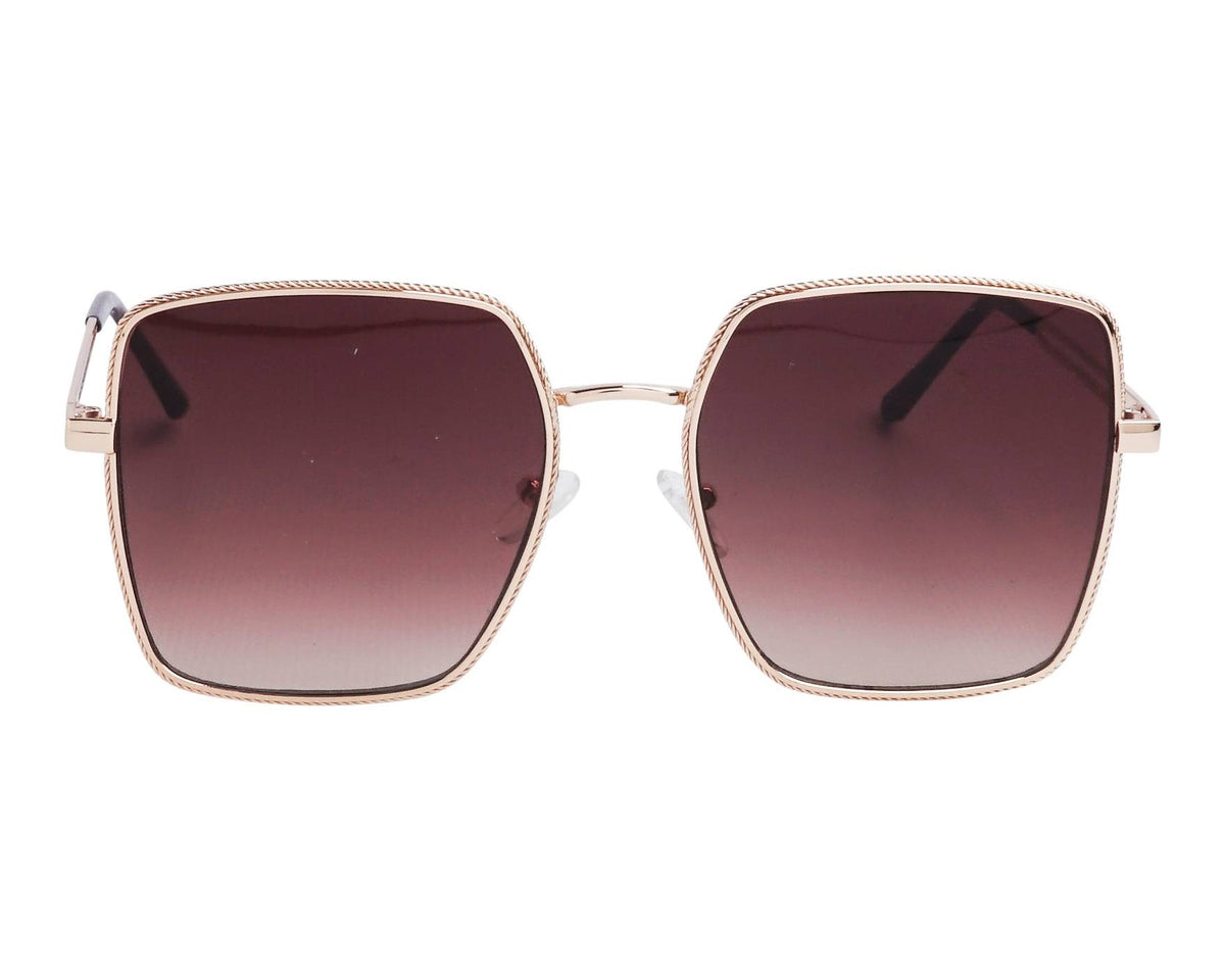 Guess Rose Gold Metal Square Sunglasses GU041928F58