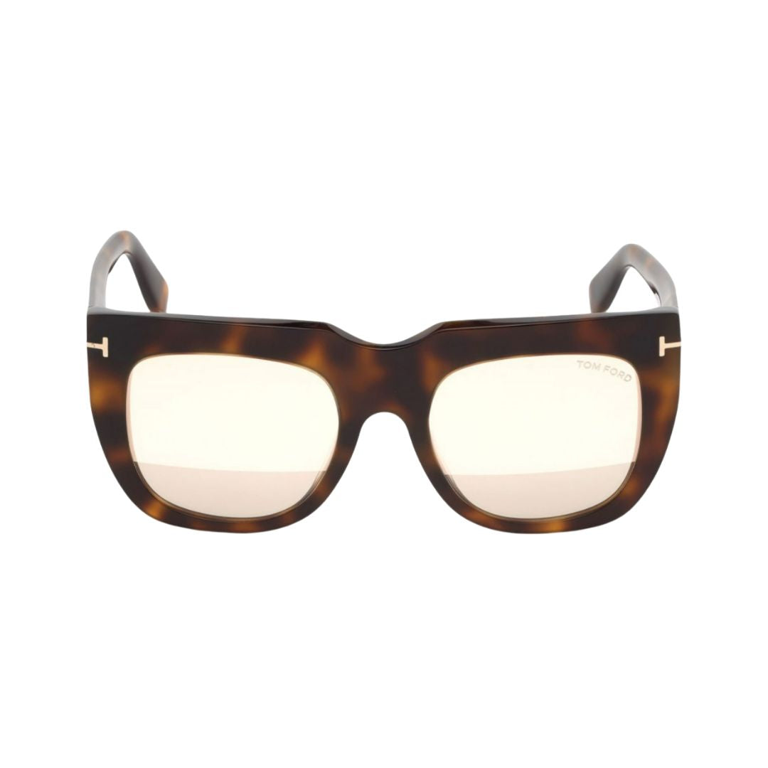 Tom Ford Havana Brown Plastic Square Sunglasses FT0687F53Z52