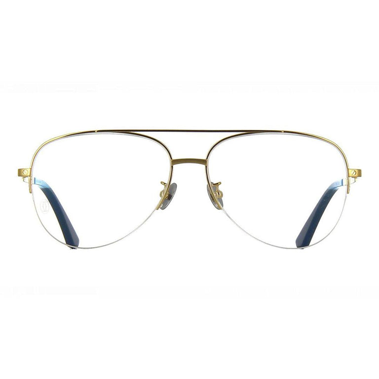 Cartier Men s Gold Metal Aviator Eyeglasses CT0256O 001 Vision Express