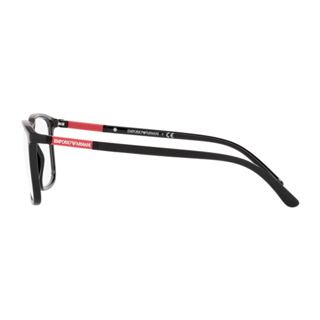 Emporio Armani Men's Black Plastic Rectangle Eyeglasses EA3181F