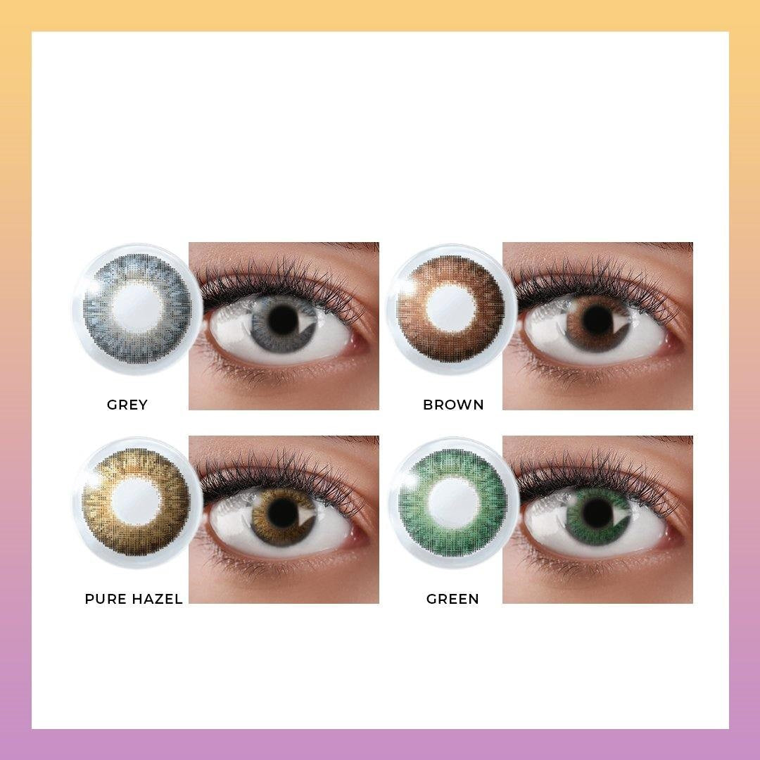 Freshlook Colorblends Pure Hazel On Dark Eyes