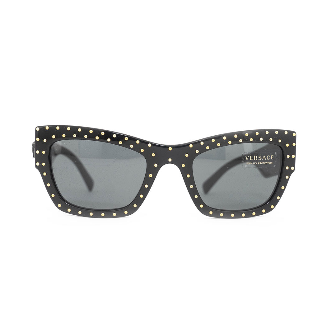 Versace Women's Black Plastic Cat Eye Sunglasses VE4358A/GB1/87 ...